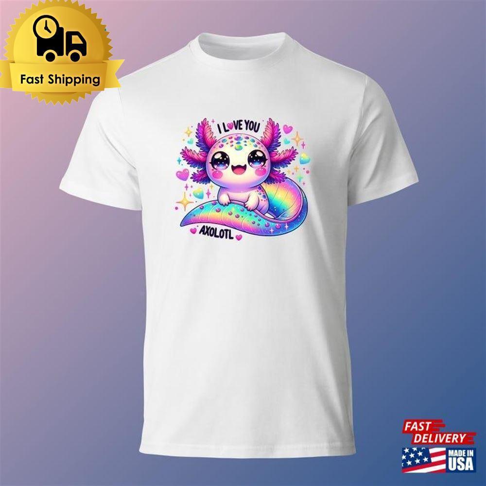 Cartoon Axolotl Clipart For T-Shirt Classic Unisex
